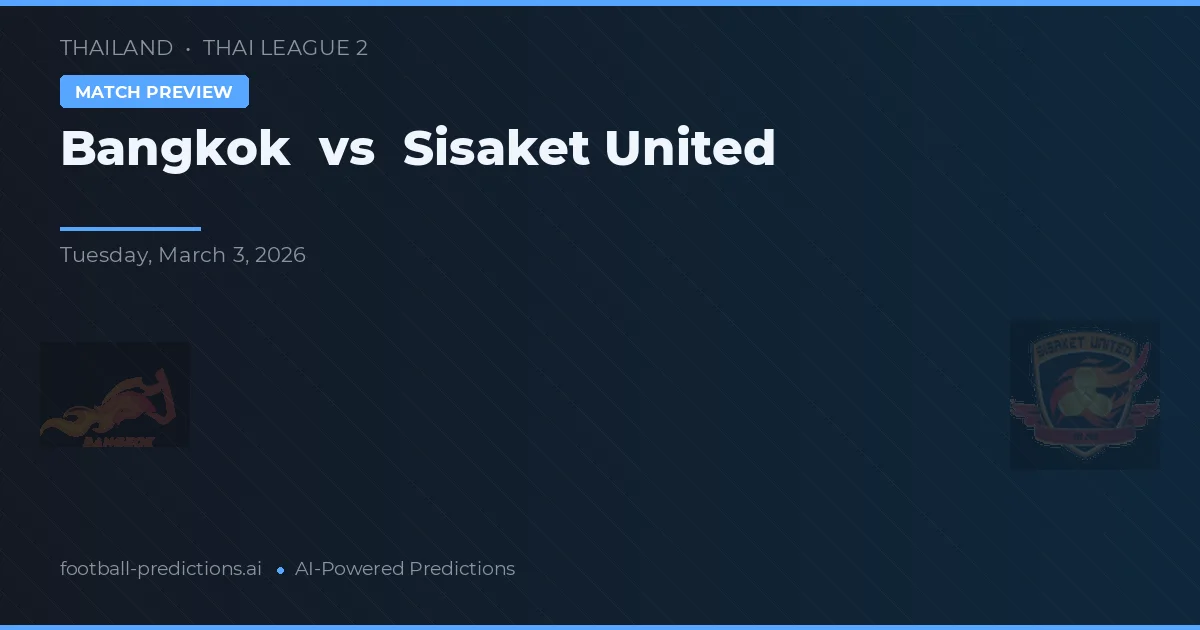 Bangkok vs Sisaket United — matchtips och förhandstitt