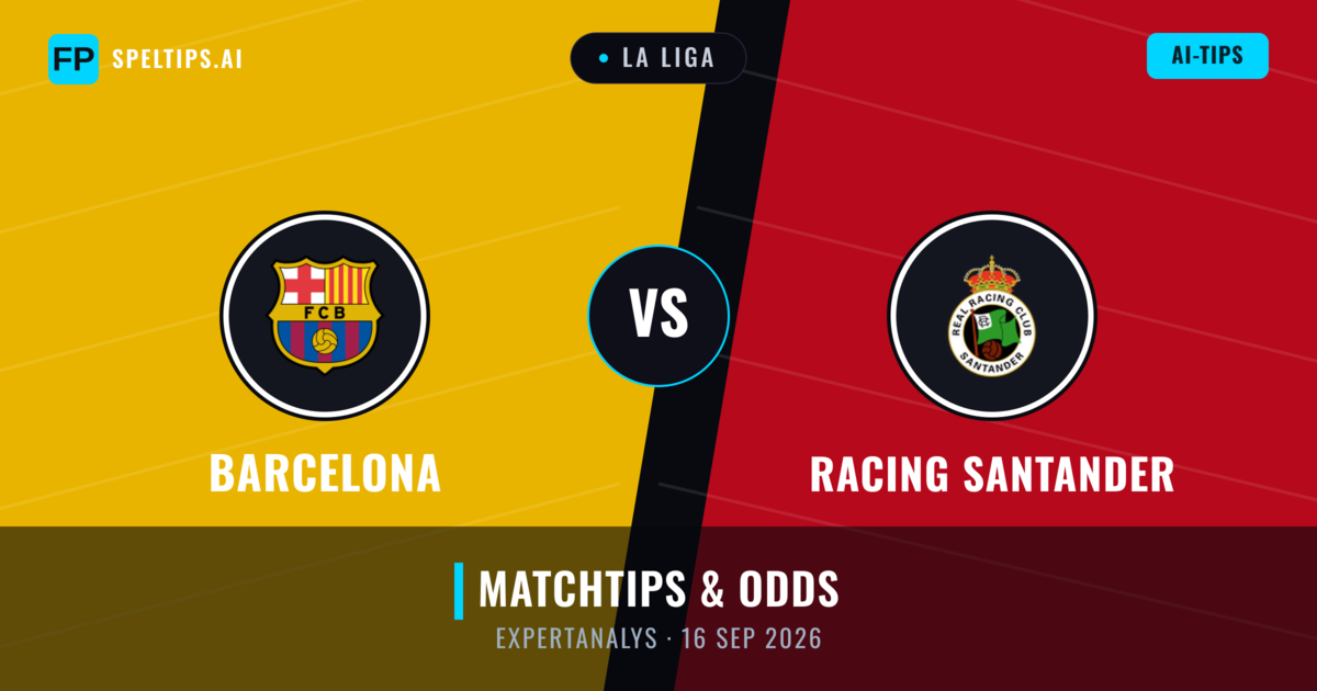 Barcelona vs Racing Santander — matchtips och förhandstitt