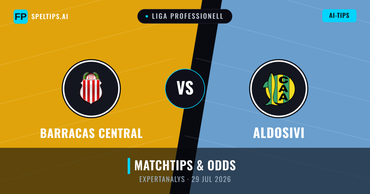 Barracas Central vs Aldosivi — matchtips och förhandstitt
