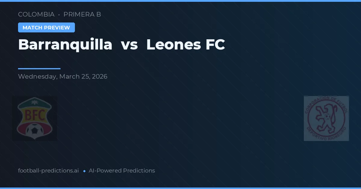 Barranquilla vs Leones FC — matchtips och förhandstitt