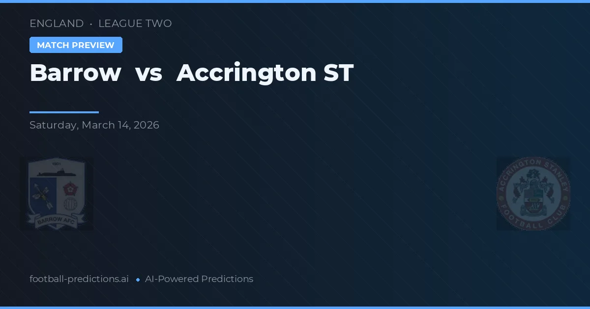 Barrow vs Accrington Stanley — matchtips och förhandstitt