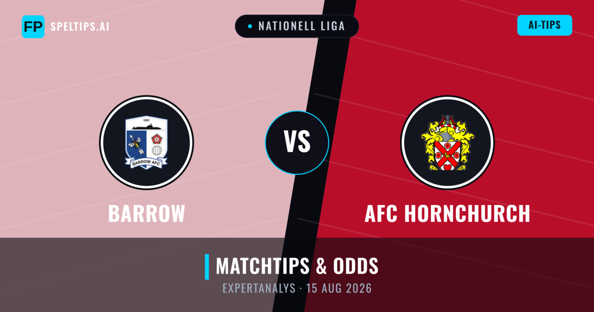 Barrow vs AFC Hornchurch — matchtips och förhandstitt