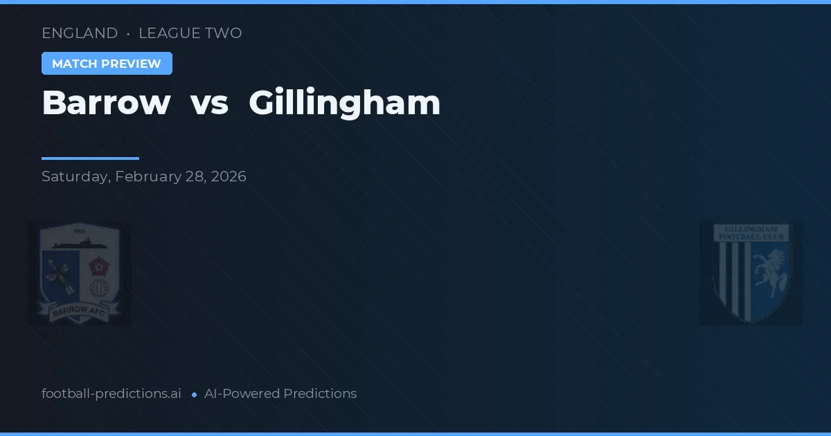 Barrow vs Gillingham — matchtips och förhandstitt