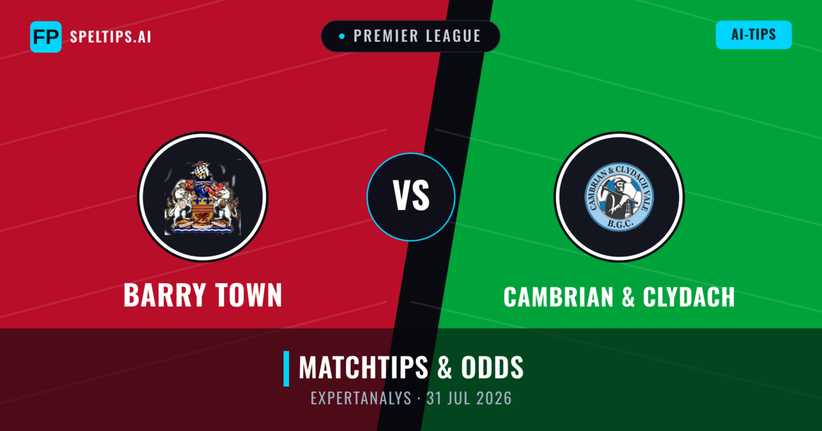 Barry Town vs Cambrian & Clydach — matchtips och förhandstitt