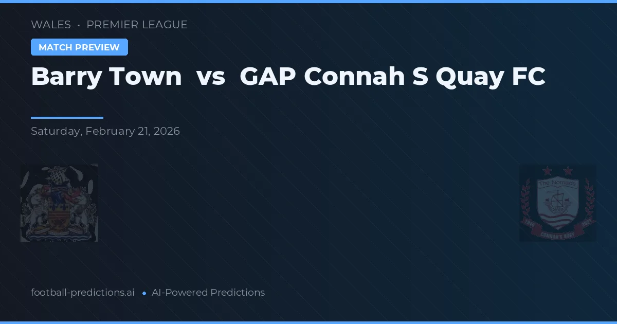 Barry Town vs GAP Connah's Quay FC — matchtips och förhandstitt