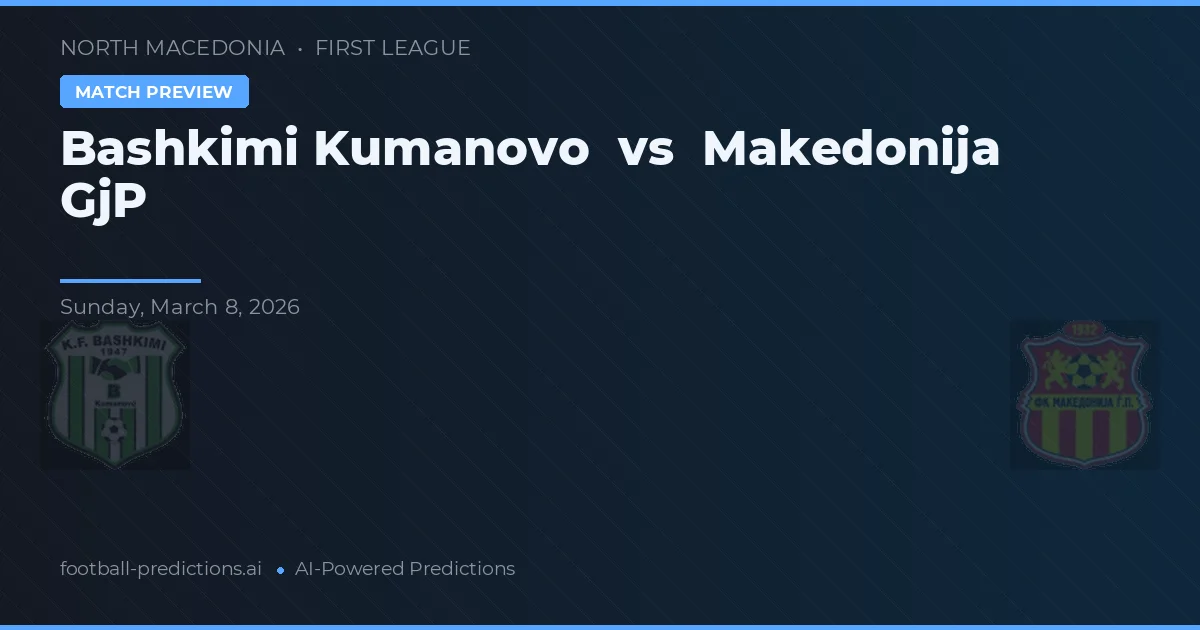Bashkimi Kumanovo vs Makedonija GjP — matchtips och förhandstitt