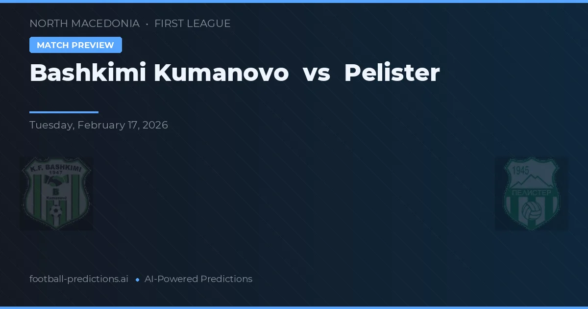 Bashkimi Kumanovo vs Pelister — matchtips och förhandstitt