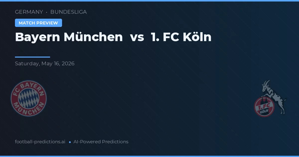 Bayern München vs 1. FC Köln — matchtips och förhandstitt