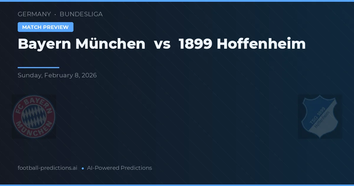 Bayern München vs 1899 Hoffenheim — matchtips och förhandstitt