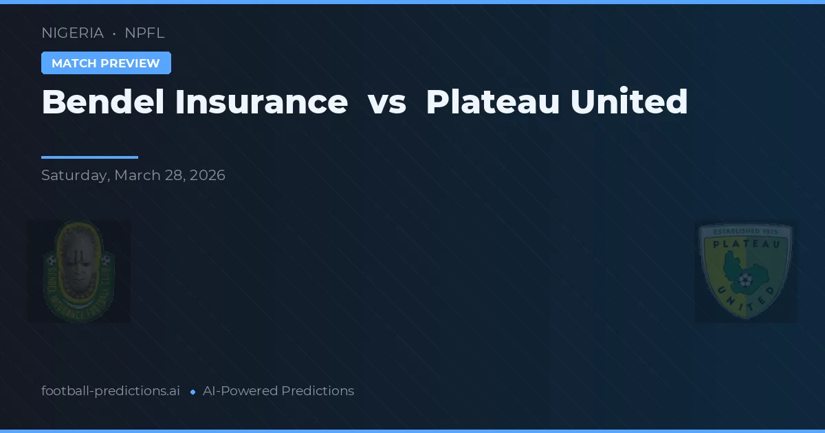 Bendel Insurance vs Plateau United — matchtips och förhandstitt