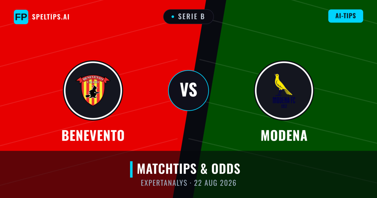 Benevento vs Modena — matchtips och förhandstitt