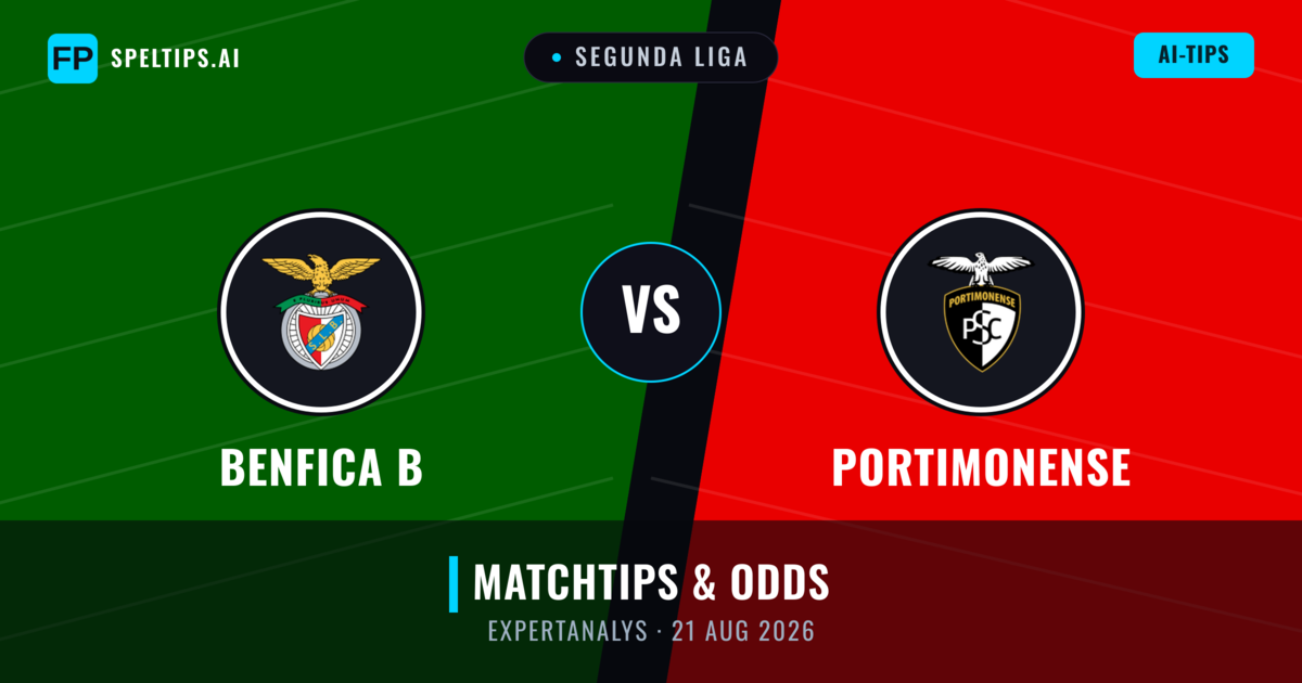 Benfica B vs Portimonense — matchtips och förhandstitt