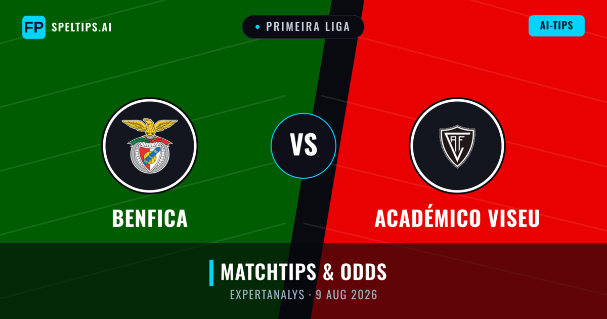Benfica vs Académico Viseu — matchtips och förhandstitt