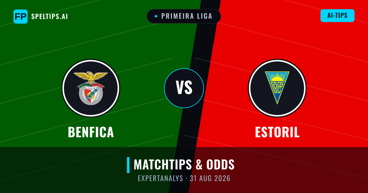 Benfica vs Estoril — matchtips och förhandstitt