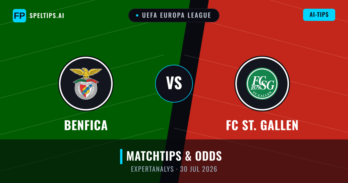 Benfica vs FC St. Gallen — matchtips och förhandstitt