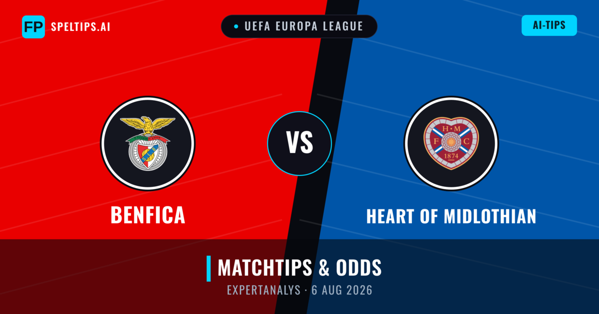 Benfica vs Heart of Midlothian — matchtips och förhandstitt