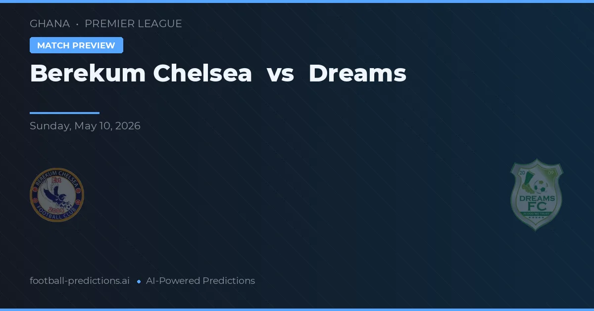 Berekum Chelsea vs Dreams — matchtips och förhandstitt