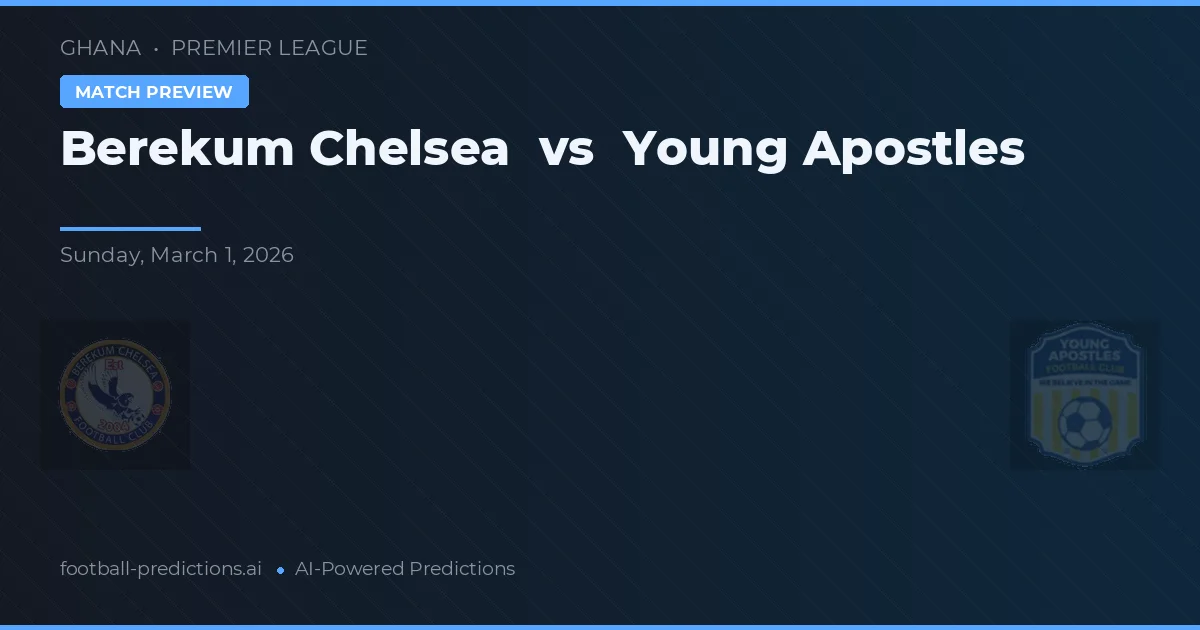 Berekum Chelsea vs Young Apostles — matchtips och förhandstitt