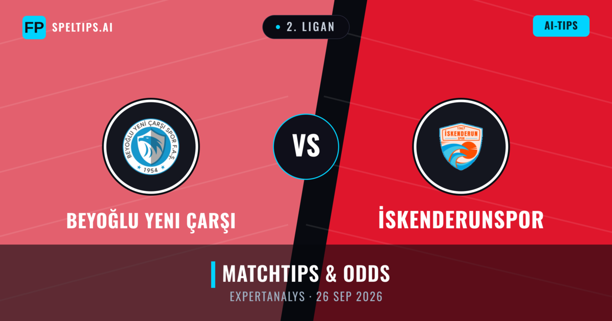 Beyoğlu Yeni Çarşı vs İskenderunspor — matchtips och förhandstitt