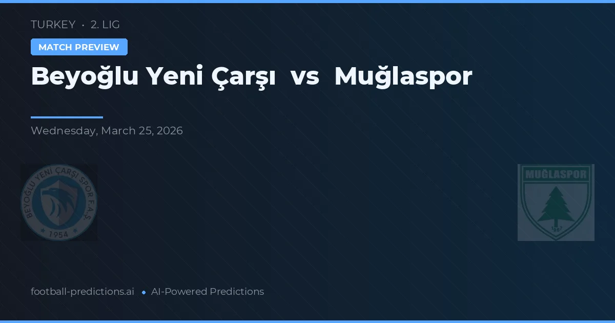 Beyoğlu Yeni Çarşı vs Muğlaspor — matchtips och förhandstitt