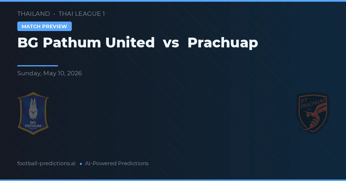 BG Pathum United vs Prachuap — matchtips och förhandstitt