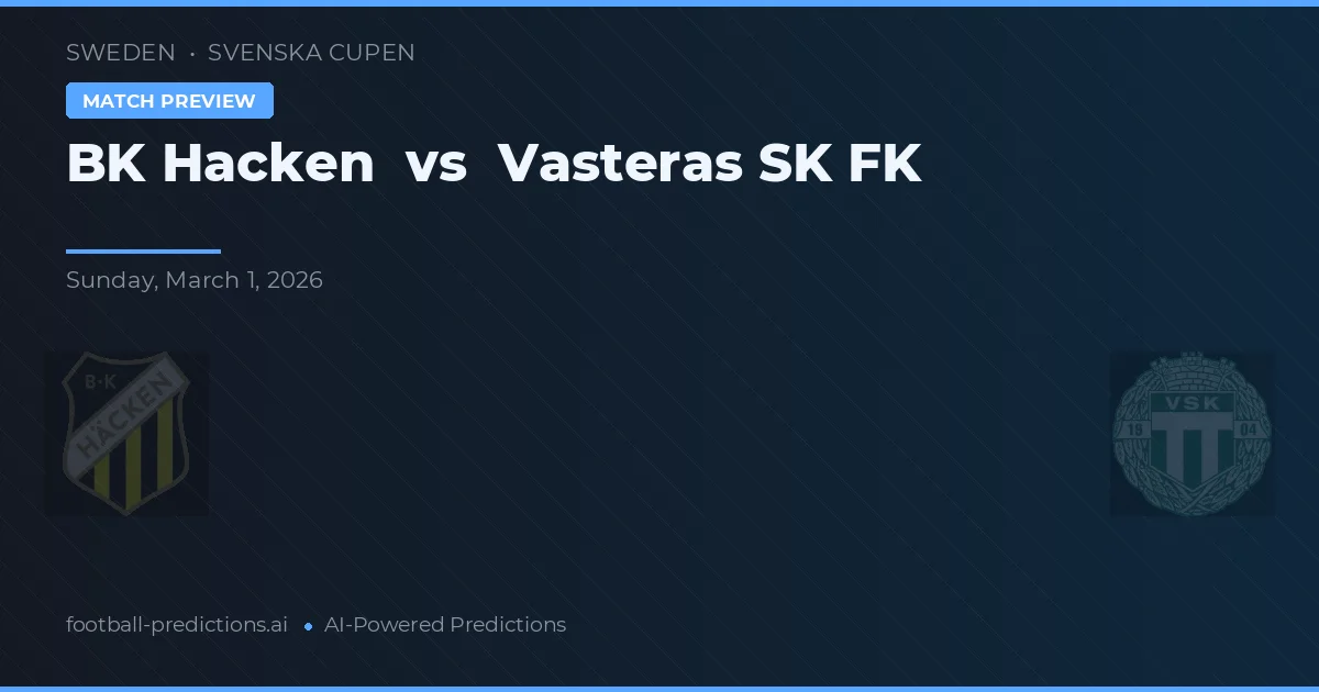 Häcken BK vs Västerås SK FK — matchtips och förhandstitt