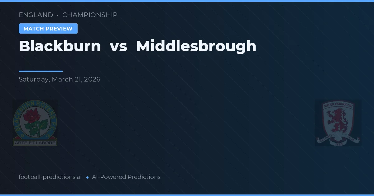 Blackburn vs Middlesbrough — matchtips och förhandstitt