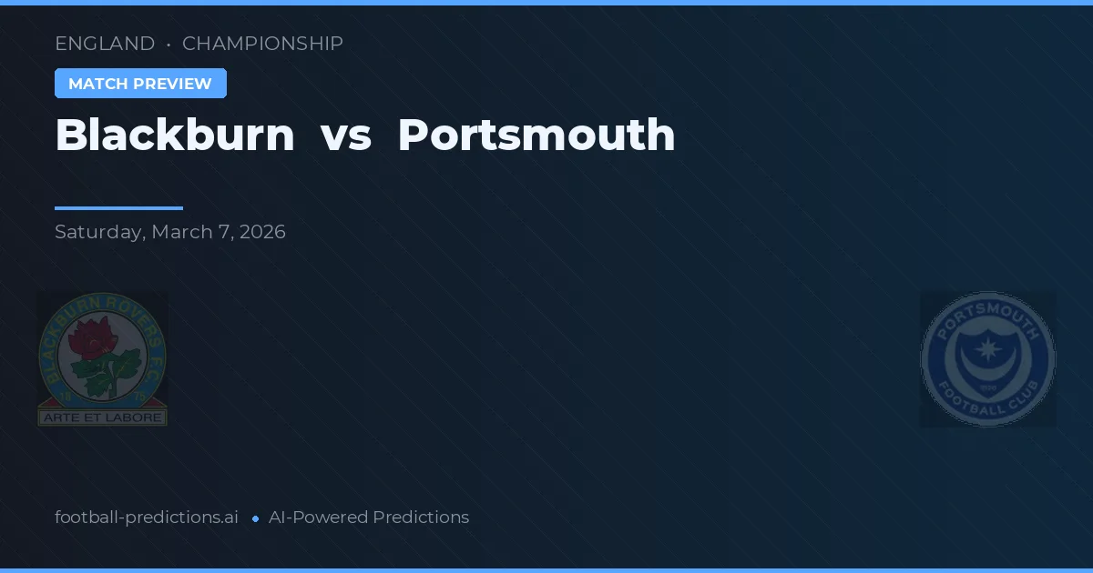 Blackburn vs Portsmouth — matchtips och förhandstitt