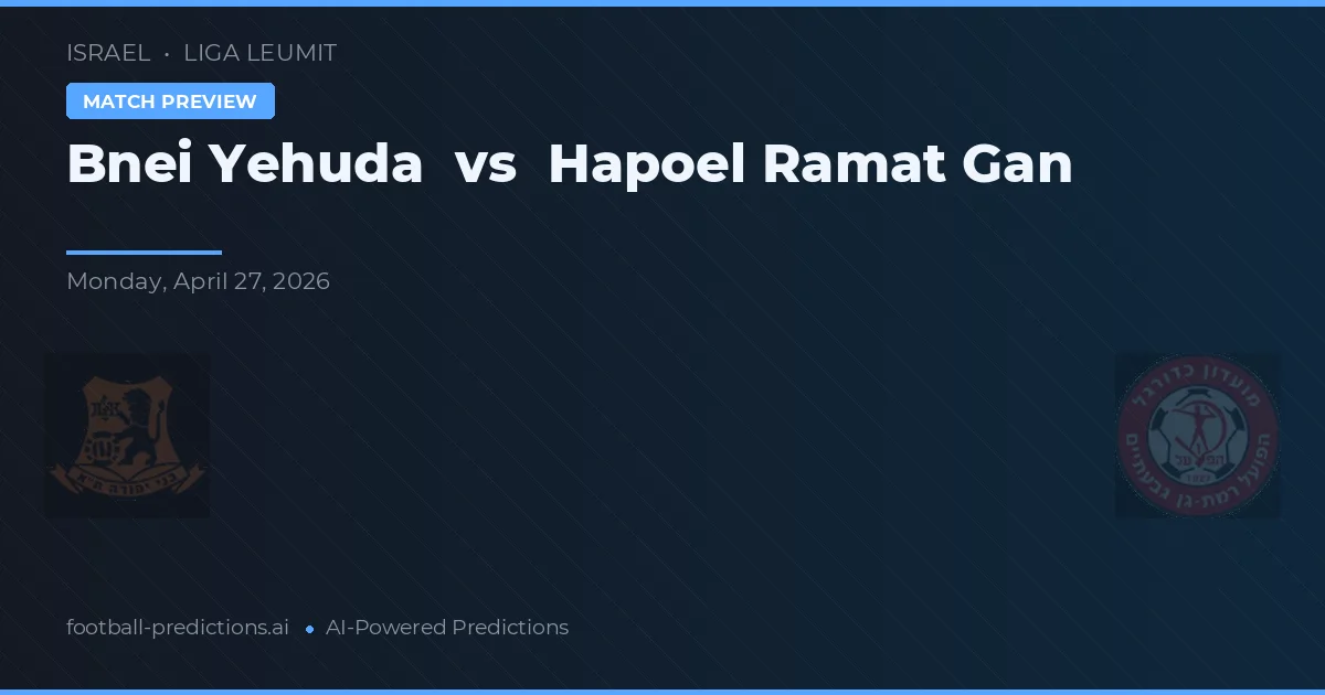 Bnei Yehuda vs Hapoel Ramat Gan — matchtips och förhandstitt