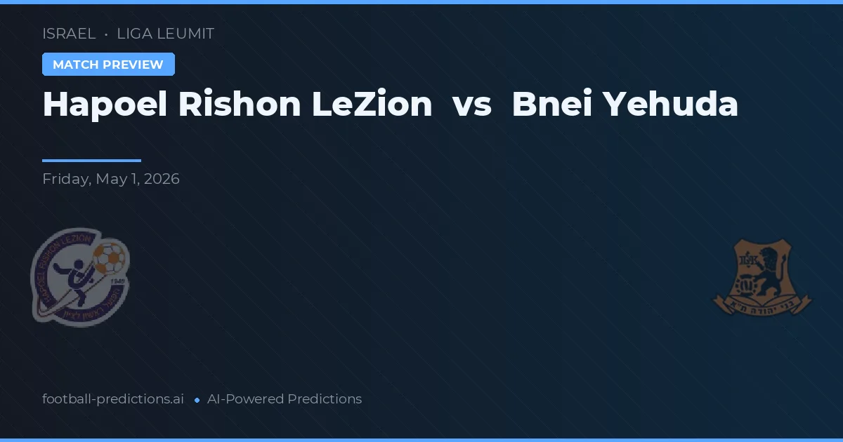 Hapoel Rishon LeZion vs Bnei Yehuda — matchtips och förhandstitt