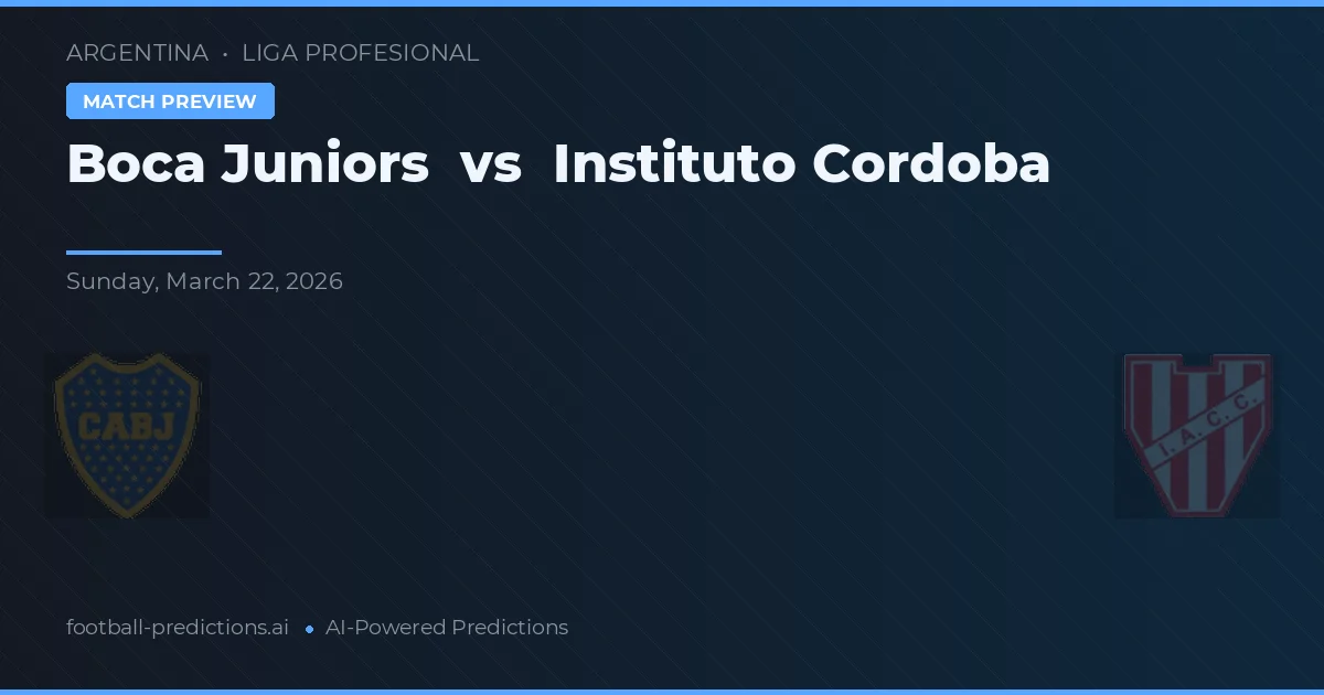 Boca Juniors vs Instituto de Córdoba — matchtips och förhandstitt