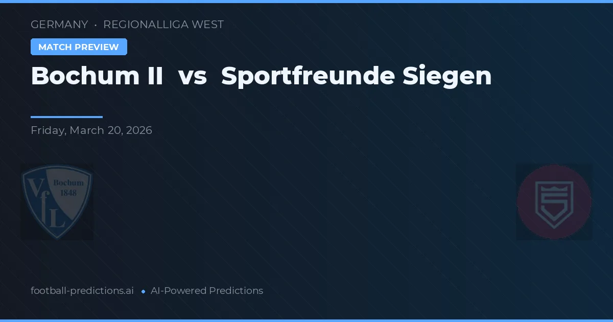 Viktoria Bochum II vs Sportfreunde Siegen — matchtips och förhandstitt