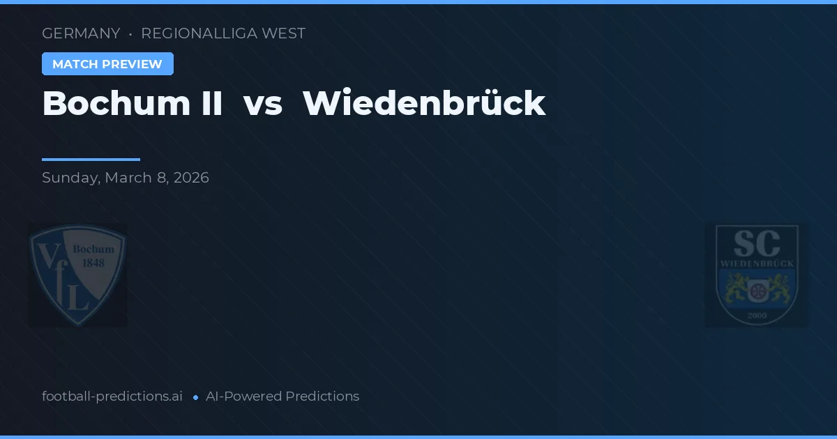 Viktoria Bochum II vs Wiedenbrück — matchtips och förhandstitt