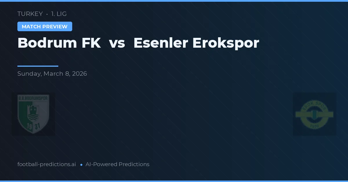 Bodrum FK vs Esenler Erokspor — matchtips och förhandstitt