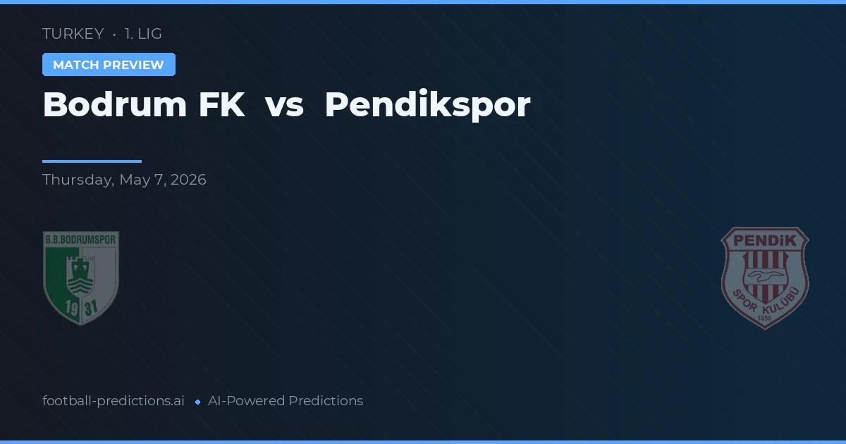 Bodrum FK vs Pendikspor — matchtips och förhandstitt