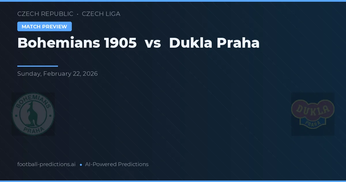 Bohemians 1905 vs Dukla Praha — matchtips och förhandstitt