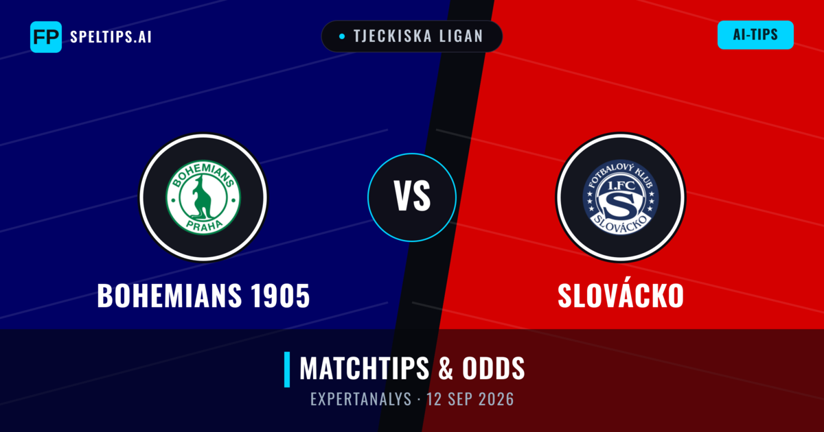 Bohemians 1905 vs Slovácko — matchtips och förhandstitt