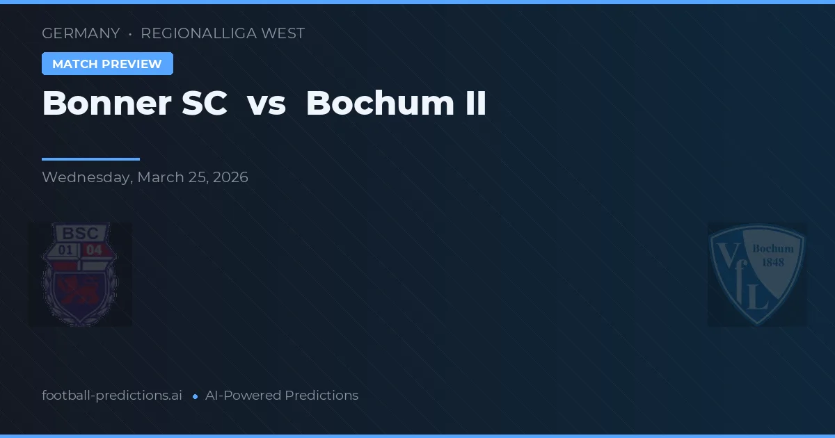 Bonner SC vs Viktoria Bochum II — matchtips och förhandstitt