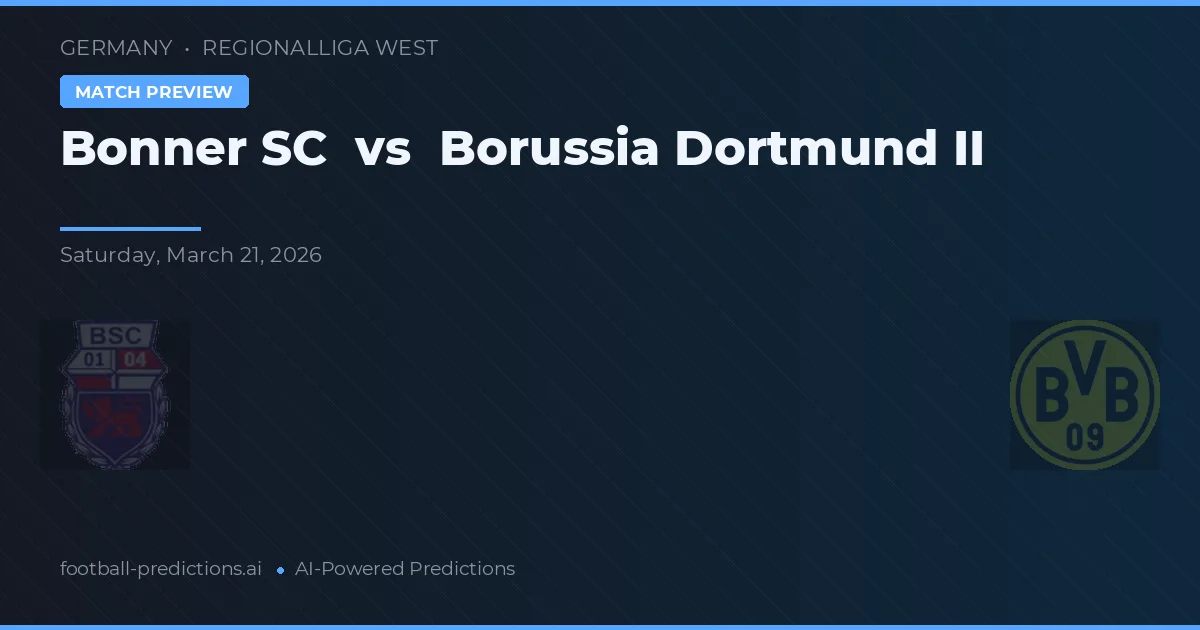 Bonner SC vs Borussia Dortmund II — matchtips och förhandstitt
