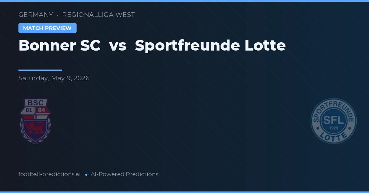 Bonner SC vs Sportfreunde Lotte — matchtips och förhandstitt