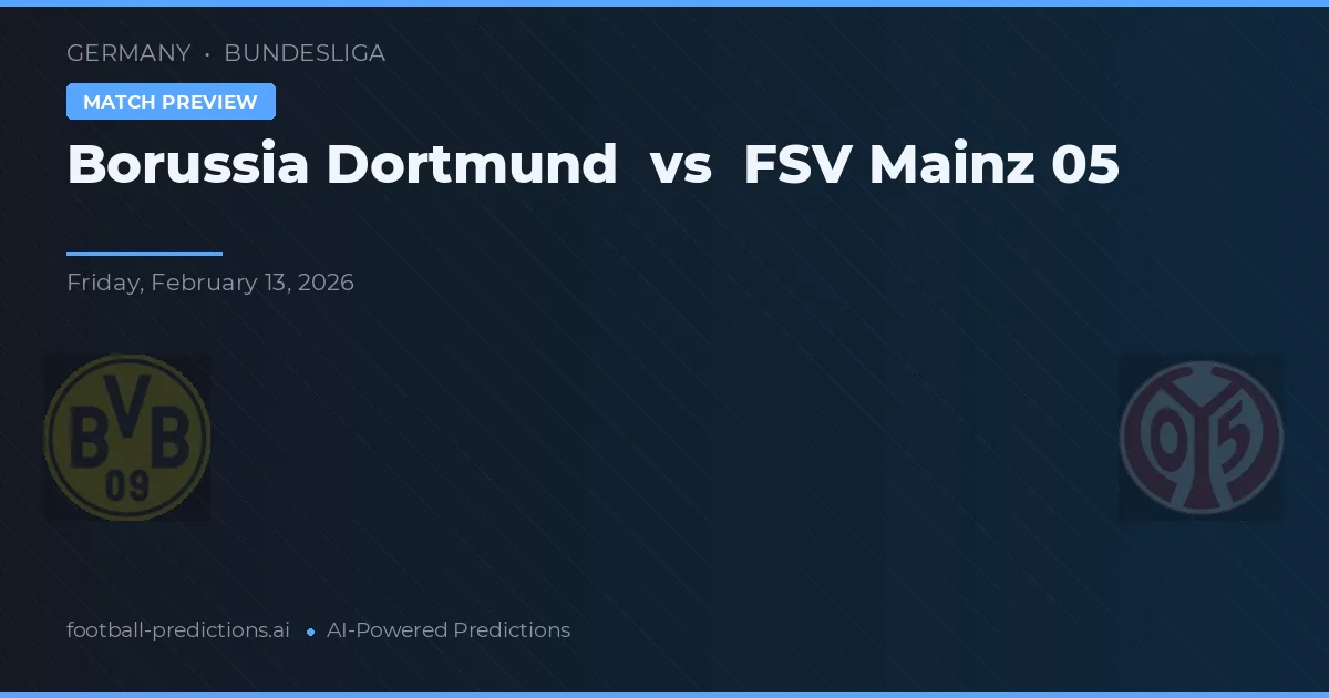 Borussia Dortmund vs FSV Mainz 05 — matchtips och förhandstitt