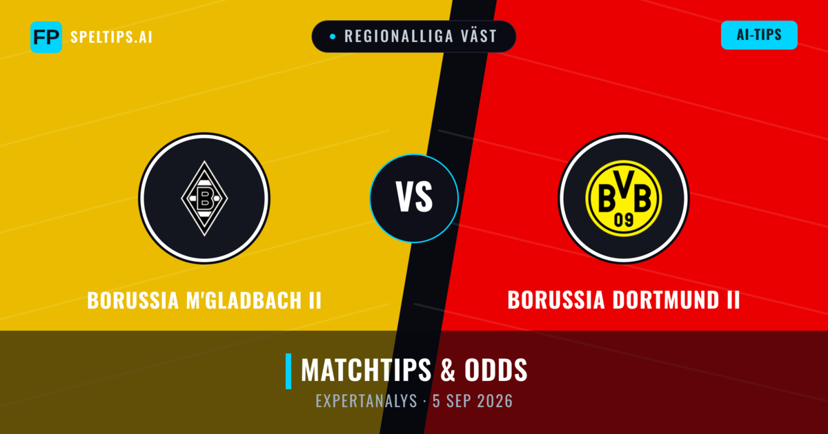 Borussia M'gladbach II vs Borussia Dortmund II — matchtips och förhandstitt