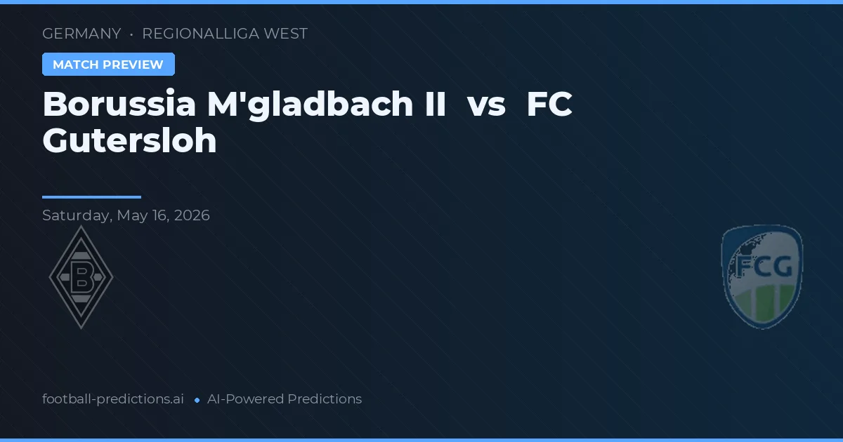 Borussia M'gladbach II vs FC Gütersloh — matchtips och förhandstitt
