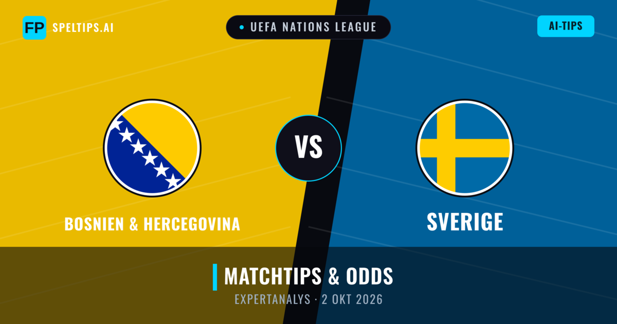 Bosnien & Hercegovina vs Sverige — matchtips och förhandstitt