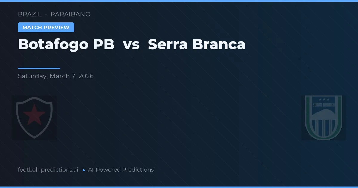 Botafogo PB vs Serra Branca — matchtips och förhandstitt