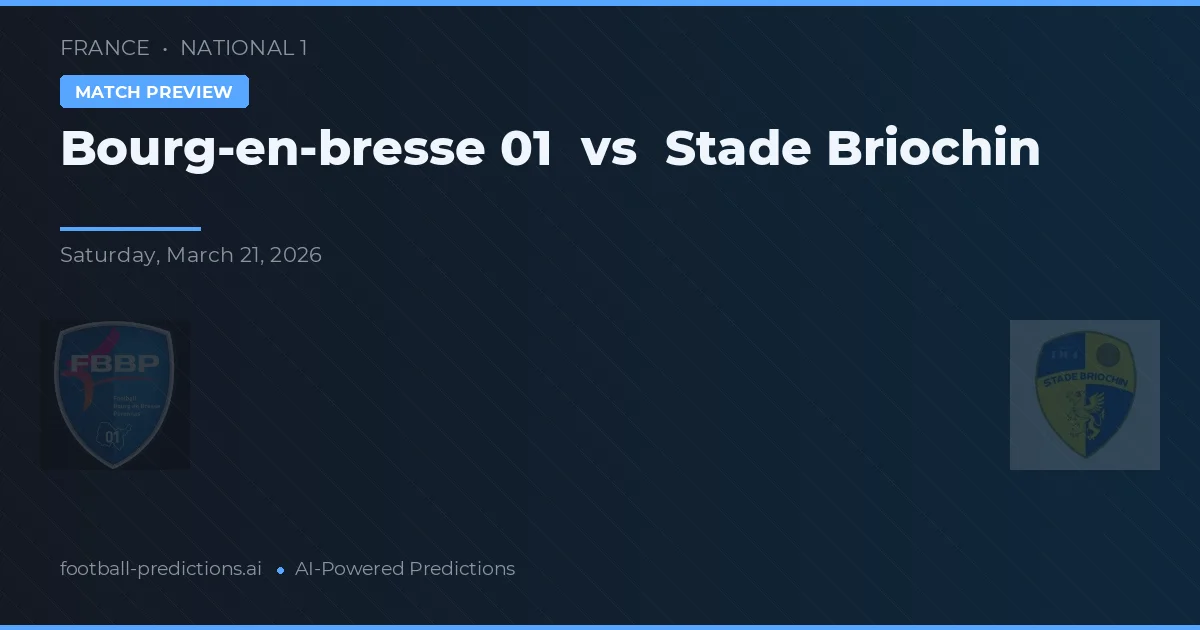 Bourg-en-Bresse 01 vs Stade Briochin — matchtips och förhandstitt