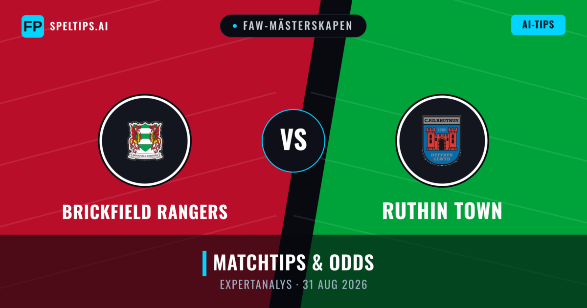 Brickfield Rangers vs Ruthin Town — matchtips och förhandstitt