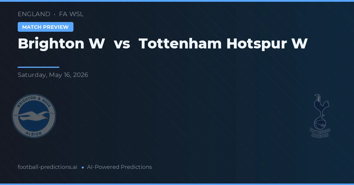 Brighton W vs Tottenham Hotspur Dam — matchtips och förhandstitt