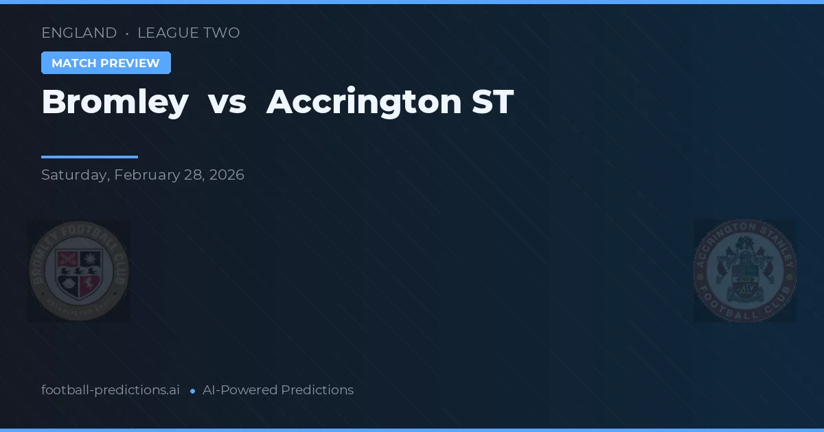 Bromley vs Accrington Stanley — matchtips och förhandstitt