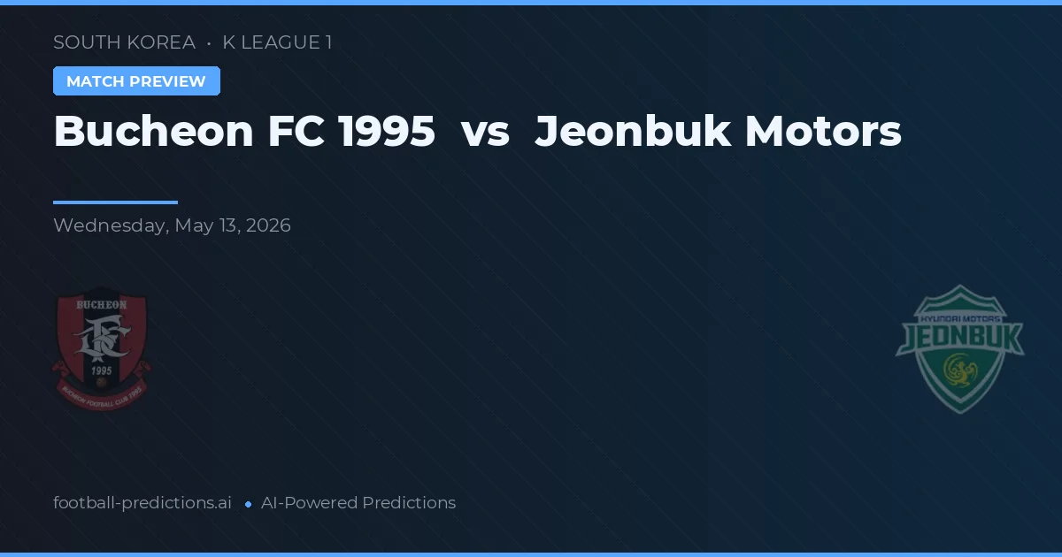 Bucheon FC 1995 vs Jeonbuk Hyundai Motors — matchtips och förhandstitt